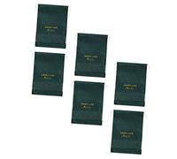 LIFKOME Lot De 6 Paquet De Rangement à Chaussures Semi-Transparents Vert Moyen en Tissu Non Tissé Solide Cordon De Serrage, Paquet De Voyage Compact pour Fournitures De Voyage, Taille 26x37 Cm