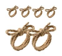 LIFKOME Lot de 6 Ronds de Serviette en Jute Naturel Nœud Style Rustique Bohème Décoration de Table de Mariage et Repas Festifs Porte-Serviettes Élégants en Corde de Chanvre