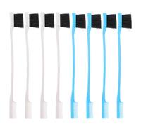 LIFKOME Lot de 8 Brosses à Sourcils et Cils Double Embout Multicolores Blanc et Bleu Clair, Pinceaux et Peignes pour Maquillage Précis des Sourcils et Cils, Outil Multifonction pour