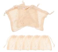 LIFKOME Lot de 8 Pochettes à Savonnette en Coton et Lin 12x10 Cm Cordon de Serrage pour Savonnette Solide, Paquet Colorés Réutilisables, Adaptés pour Salle de Bain et Couleur Aléatoire