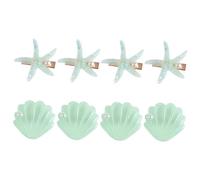 LIFKOME Lot De Pinces à Cheveux Coquillages Étoile De Mer, Accessoires Pour Filles, Couleur Naturelle, Matériau Résine, 8 Pièces, Usage Quotidien Et Coiffures De Fête