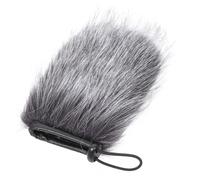 LIFKOME Microphone Windscreen Muff Bonette Anti-vent Fourrure Synthétique avec Anneau Caoutchouc Absorbeur de Bruit Réutilisable pour Enregistrement Clair Extérieur