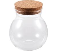 LIFKOME Mini Bouteille en Verre Transparente 12,3x13 Cm, Bocaux Décoratifs Étanches sans Bouchon, Accessoires Déco Aquarium et Maison, Contenant Réutilisable pour Épices et Bonbons