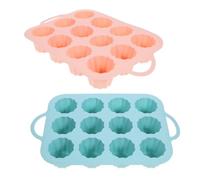 LIFKOME Moule à mini-cupcakes en silicone 2pcs lot non adhésif pour cuisson de gâteaux moelleux et gelées facile à nettoyer