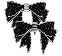 LIFKOME Nœuds Décoratifs Chaussures Garçon Et Filles En Cristaux Noirs Forme De Noeud Accessoire Diy Artisanal Pour Fête Mariage