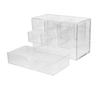LIFKOME Organisateur Tiroirs Maquillage Transparent Empilable pour Bureau Rangement Cosmétique Pratique et Élégant Boîte de Rangement Multifonction pour Maquillage et Accessoires