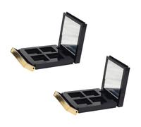 LIFKOME Palette de Fards à Paupières Portable en Plastique Noir Miroir, 2pcs Vide DIY pour Maquillage, Présent Fête des Mères ou Anniversaire