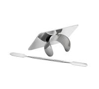 LIFKOME Palette de Mélange de Maquillage Acier Inoxydable avec Spatule Kit Léger et Compact pour Fond de Teint Correcteur et Bases de Maquillage pour Artistes Maquilleurs et Nail Art