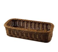 LIFKOME Panier de Rangement Plastique Imitation Rotin pour Corbeille Multifonctionnelle pour Cuisine et Salle à Manger Marron