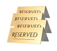 LIFKOME Panneaux de Table Réservés Mariage 4 Pièces 17x6,5 Cm Acrylique Doré pour Banquet Fête Décoration Signalétique Placement des Sièges