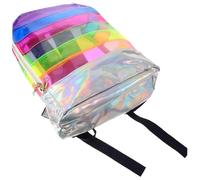 LIFKOME Paquet À Coloré Arc-en-ciel Brillant Pour Garçon Et Filles Paquet D'école Élève Rayures Transparentes Grosse Capacité Léger