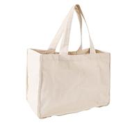 LIFKOME Paquet D'épicerie en Coton à Grandes Compartiments, Grosse Capacité, Tissu 100% Coton, Portable Double Anses, Courses, Plage et Voyage, Cabas Réutilisable Écologique,