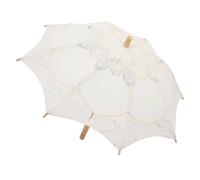LIFKOME Parapluie en Dentelle Grosse Taille Blanc Crème Parasol Décoratif en Coton Accessoire Photo Vintage pour Mariage Danse et Cosplay