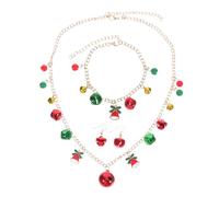 LIFKOME Parure de Bijoux de avec Clochettes Colorées pour Femmes Ensemble Collier Bracelet Boucles Oreilles et Accessoires Festifs pour Fêtes de Fin Année