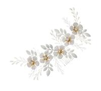 LIFKOME Peigne à Cheveux Blanc à Fleurs Accessoire Élégant Pour Mariée Cérémonie Chic Bandeau De Mariage Coiffure De Fête