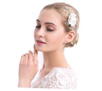 LIFKOME Peigne à Cheveux Fleurs Blanches Soie avec Strass Accessoire Élégant pour Mariée Décoration Coiffure pour Mariage et Occasions Spéciales