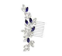 LIFKOME Peigne à Cheveux Mariage Bleu avec Strass Alliage Accessoire Élégant pour Mariées et Demoiselles Honneur Fixation Sécurisée et Style Polyvalent