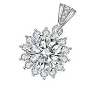 LIFKOME Pendentifs De Collier Tournesol En Zircon Artificiel Pour Femme, Argenté, Élégant, Accessoire De Clavicule, Usage Quotidien, Présent Anniversaire, Style Contemporain
