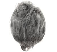 LIFKOME Perruque Courte Grise Unique Femme Wig Synthétique Fluffy Confortable Style Cosplay et Fête Adaptée pour Anniversaire et Déguisement Années