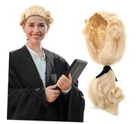 LIFKOME Perruque De Juge Pour Homme Accessoire De Cosplay Réaliste Costume Pour Et Événements Historiques Perruque Fibres Synthétiques Ajustable Et Confortable