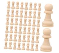 LIFKOME Pièces D'échecs en Bois de Lotus 50pcs sans Bavure pour Jeu de Société Créatif Améliorant les Compétences Logiques, pour Loisirs et Apprentissage