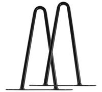 LIFKOME Pieds de Table et Faciles à Installer 25cm en Fer Noir en Épingle à Cheveux Résistants à Rouille Lot de 2 pour Tables de Chevet