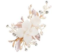LIFKOME Pince à Cheveux Céramique Pour Mariée Accessoire Floral Élégant Pour Coiffure De Mariage Et Séance Photo Pour Mariées Et Demoiselles Honneur