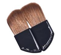 LIFKOME Pinceau à Maquillage Biseauté 2 Pièces Mini Taille Poils Naturels Manche en Plastique Portable pour Femme Usage Quotidien et Maquillage de Voyage