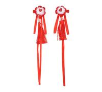 LIFKOME Pinces à Cheveux Chinoises à Pompons Rouges, Paire de Barrettes Décoratives pour Nouvel An, Accessoires Chignon Créatifs, Épingles à Cheveux en Fourrure, pour Femmes et Filles