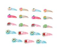 LIFKOME Pinces à Cheveux Fruits Sables Mouvants Colorés 19 Pcs pour Garçon et Filles Filles Motif Transparent Ludique Accessoires Coiffure Quotidienne