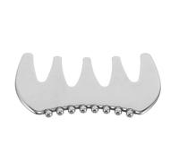 LIFKOME Planche de Massage Facial Gua Sha en Acier Inoxydable, Peigne à Dents Larges pour Massage des Fascias, Outil Spa Compact pour Sculpter Visage et Mâchoire, Usage Domicile et Voyage