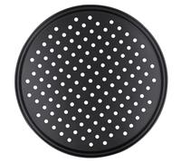 LIFKOME Plaque à Pizza Perforée en Acier au Carbone, Rond Ø26 CM, Nettoyage Simple, Idéale pour Usage en Cuisine