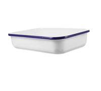 LIFKOME Plaque De Cuisson Émaillée 19x28 Cm Blanche, Moule à Pâtisserie Antiadhésif, Plat à Four Multifonction En Émail Sûr, Cuisine, Crêpes Et Conservation Des Aliments,