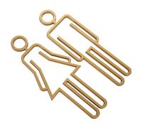 LIFKOME Plaque de Porte Wc Imitation Métal Doré Panneau Signalétique Unisexe Salle de Bain Identification Claire pour Toilettes Hommes et Femmes Décoration Élégante Salle Bain Accessoire