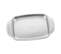 LIFKOME Plat à Rôtir Inox Grand Format Rectangulaire pour Fruits de Mer et Poisson Résistant et Facile à Nettoyer Cuisine Maison et Professionnelle