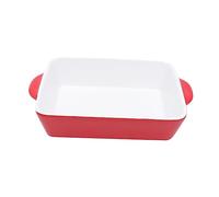 LIFKOME Plat de Cuisson Rouge Rectangulaire pour Four et Micro Ondes Ustensile de Cuisson Écologique Poterie Moyen Épais et Facile à Nettoyer