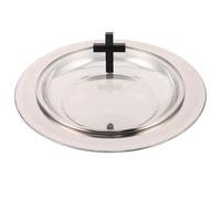 LIFKOME Plateau à pour la Communion Assiettes de Communion avec Couvercle avec Couvercle Plateau sacré en Acier Inoxydable Poli Black