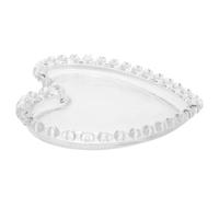 LIFKOME Plateau en Verre de Cœur Assiette Plate Décorative pour Fruits et Apéritifs Plateau à Desserts Réutilisable pour Réception et Rangement d'Objets