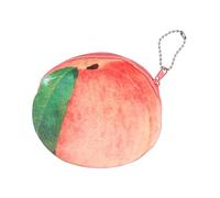 LIFKOME Pochette Peluche Cartoon Fuzzy avec Mini Portefeuille Fruit Zipper Coin Purse pour avec Porte-clés Modèle Pêche