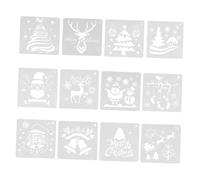 LIFKOME Pochoirs de Peinture de Noël Réutilisables en Plastique 24 Pièces Motifs Variés Gabarits de Dessin pour Loisirs Créatifs Décoration DIY pour Albums Cartes et Vitres Festives
