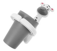 LIFKOME Porte-brosses à Dents Mural en Plastique Abs Forme Zèbre, Support avec Porte-gobelet Intégré, Organisateur Étagère de Rangement pour Salle de Bain, Rinçage Automatique,