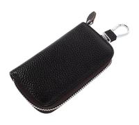 LIFKOME Porte-clé Cuir PU Résistant avec Fermeture Éclair Porte-Cartes Compact pour Hommes et Femmes Porte-Monnaie Mince pour Clés de Voiture Portefeuille Petit Format Étui