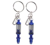 LIFKOME Porte-clés Amortisseur à Ressorts Hélicoïdaux 2 Pièces en Alliage D'aluminium Bleu, Accessoires Voiture, Usage Quotidien, Présent Automobile
