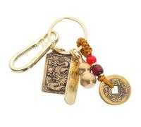 LIFKOME Porte-clés Dragon Signe du chinois Fengshui Pièce de monnaie en laiton Porte-clés Porte- Voiture Porte-monnaie Pendentif pour la chance et la durabilité, Image 1,
