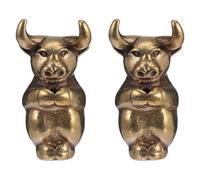 LIFKOME Porte-clés En Laiton 2 Pcs Ox Shape Créatif Pendentif Portable Pour Porte-clés De Travail