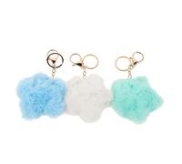 LIFKOME Porte-Clés Étoile en Peluche Lot de 3 Porte-Clés Mignon à Pompon Pendentif Décoratif pour Paquet à Dos Paquet à Main Valise Usage et Moelleux