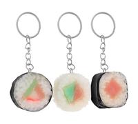 LIFKOME Porte-clés Sushi Créatif 3pcs en Plastique et Métal, Design Réaliste Triangulaire, Léger, Accessoire Décoratif et Accessoire Photo pour Amateurs de Culture Japonaise