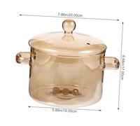 LIFKOME Pot Verre Borosilicaté avec Couvercle et Double Anse Casserole de Cuisine pour Ragoûts et Nouilles Soupière Résistante Haute Température pour Usage Domestique et Restauration
