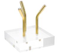 LIFKOME Présentoir Cristal Métallique à Trois Colonnes Support Exposition pour Pierres Naturelles Rangement Décoratif pour Collection de Minéraux Organiseur de Bureau Élégant