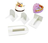 LIFKOME Racloir à Gâteau Lisseur 4pcs en Plastique Blanc, Compatible Lave-Vaisselle, pour Modelage de Pâte à Sucre et Massepain en Pâtisserie